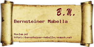 Bernsteiner Mabella névjegykártya